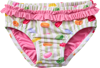 Windelbadehose mit Macaron-Muster, grün & rosa, Gr. 74/80 PUSBLU