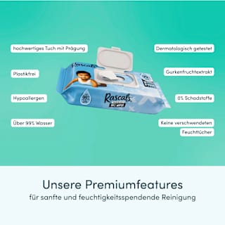 Feuchttücher Premium 99 % Wasser (3x48 St) Rascals