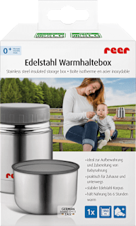 Edelstahl-Warmhaltebox für Nahrung mit Becher, 350ml Reer