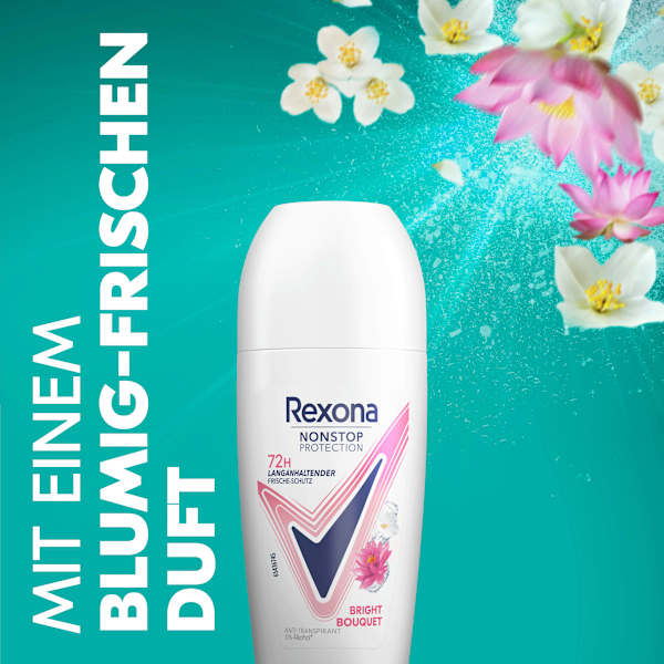 Antitranspirant Deo Roll-on Nonstop Protection Bright Bouquet Rexona