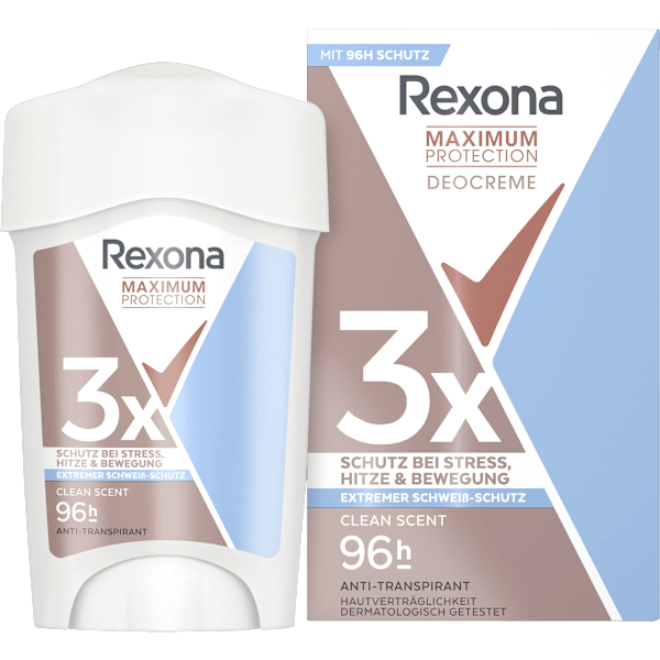 Antitranspirant Deocreme Maximum Protection Clean Scent Rexona