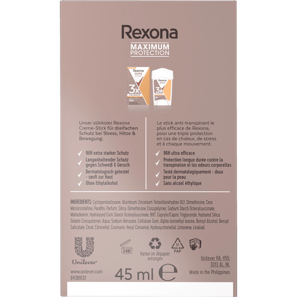 Antitranspirant Deocreme Maximum Protection Sports Control Rexona