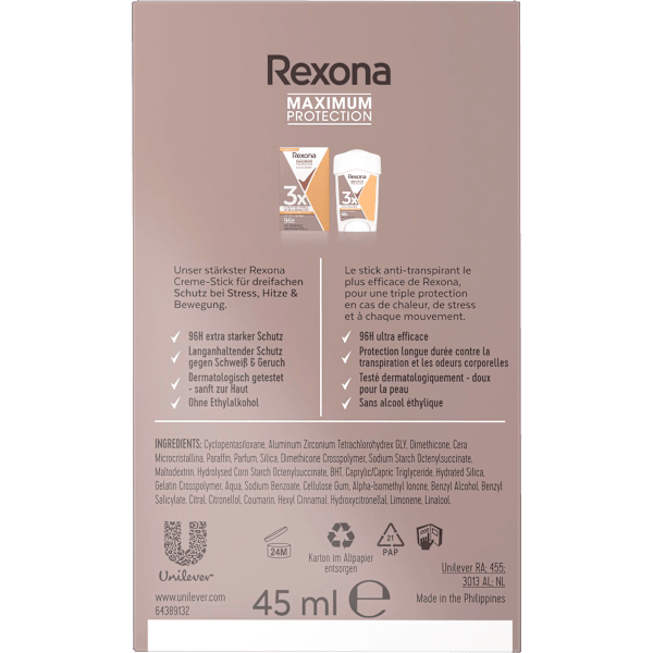 Antitranspirant Deocreme Maximum Protection Sports Control Rexona