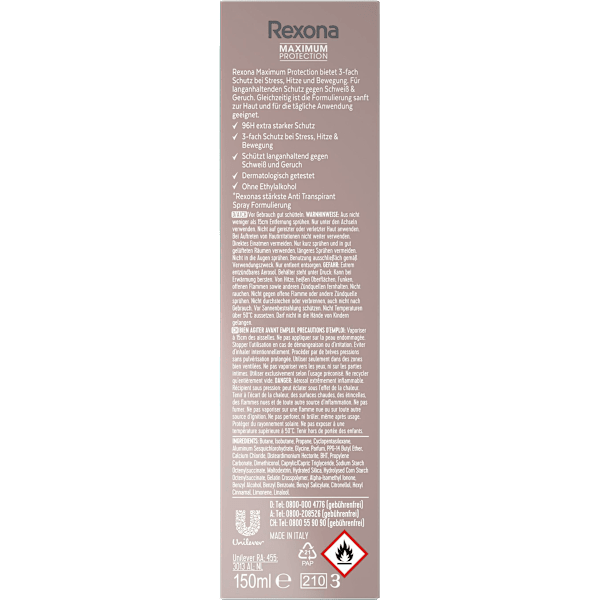 Antitranspirant Deospray Maximum Protection Lime & Waterlily Scent Rexona