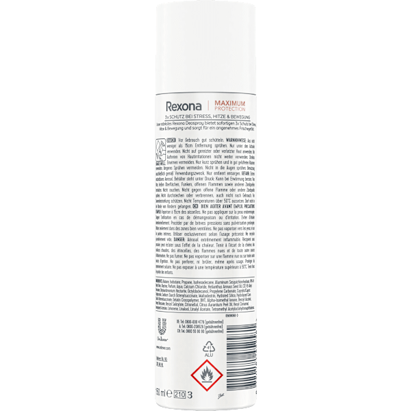 Antitranspirant Deospray Maximum Protection Lime & Waterlily Scent Rexona