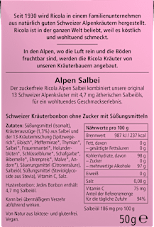 Bonbon, Alpen Salbei, zuckerfrei, in der Taschenbox Ricola