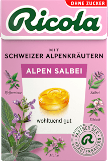 Bonbon, Alpen Salbei, zuckerfrei, in der Taschenbox Ricola