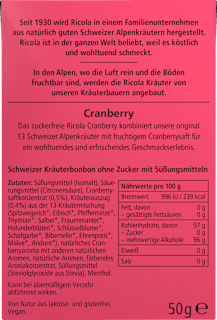 Bonbon, Cranberry, zuckerfrei, in der Taschenbox Ricola