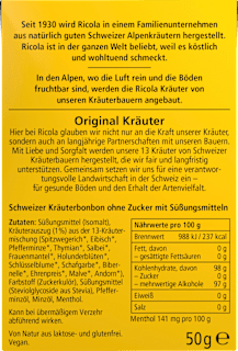 Bonbon, Original Kräuter, zuckerfrei, in der Taschenbox Ricola