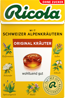 Bonbon, Original Kräuter, zuckerfrei, in der Taschenbox Ricola