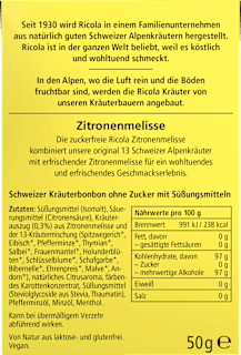 Bonbon, Zitronenmelisse, zuckerfrei, in der Taschenbox Ricola