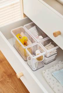 Wickeltisch Utensilo Set 5tlg, transparent rotho babydesign