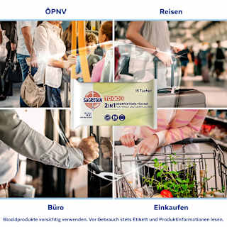 Desinfektionstücher 2in1 für unterwegs Zitrone (2x15 St) Sagrotan