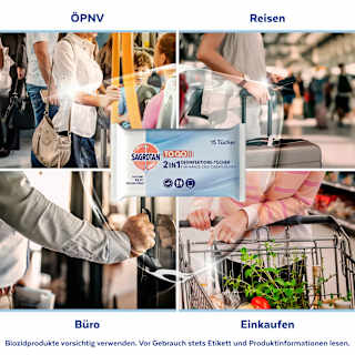 Desinfektionstücher 2in1, Reisegröße Sagrotan