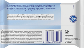 Desinfektionstücher 2in1, Reisegröße Sagrotan