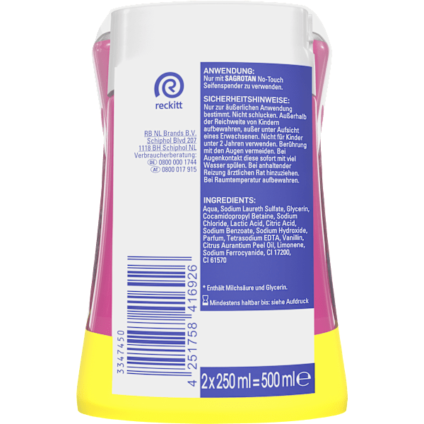 Flüssigseife No Touch Wildbeere, Nachfüllpack (2x250 ml)  Sagrotan