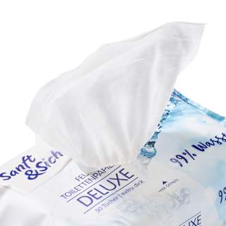 Feuchtes Toilettenpapier 99%Wasser Sanft&Sicher
