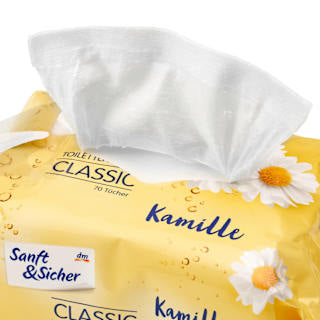 Feuchtes Toilettenpapier Classic Kamille (2x70 Stück) Sanft&Sicher