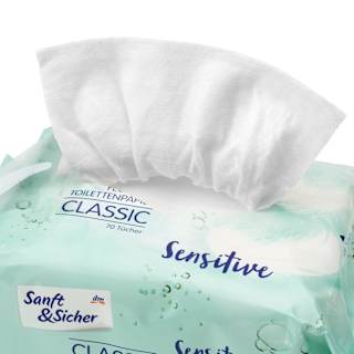 Feuchtes Toilettenpapier Classic Sensitive (2x70 Stück) Sanft&Sicher