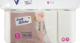 Toilettenpapier Deluxe 5-lagig (8x130 Blatt) Sanft&Sicher