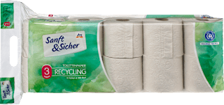 Toilettenpapier Recycling 3lagig (10x220 Blatt) Sanft&Sicher