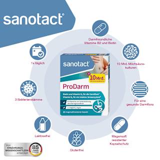 ProDarm + Milchsäurekulturen Kapseln 20 St. sanotact