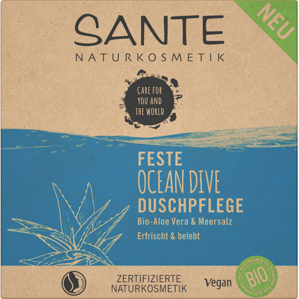 Festes Duschgel Ocean Dive Bio-Aloe Vera & Meersalz Santé naturally.