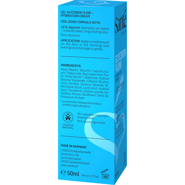 Gesichtscreme Glycerin Flow Hydration Santé naturally.