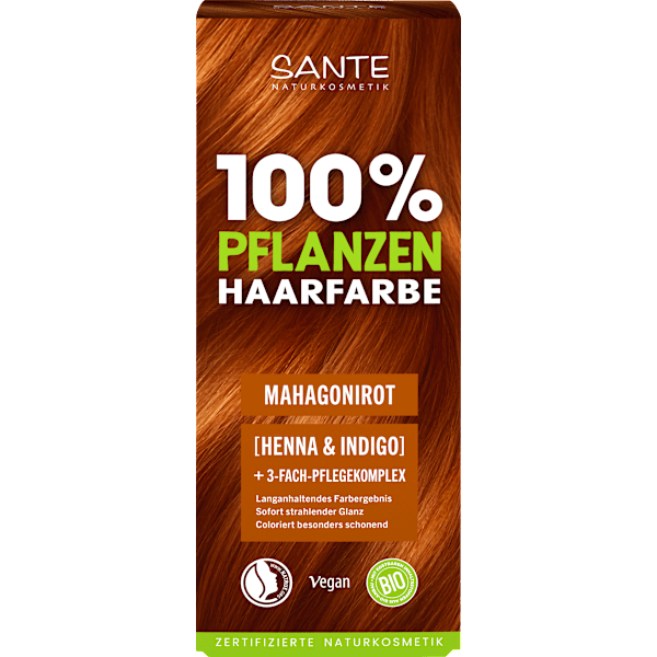 Pflanzenhaarfarbe Mahagonirot Santé naturally.