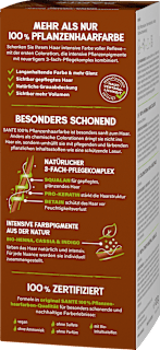 Pflanzenhaarfarbe Maronenbraun Santé naturally.