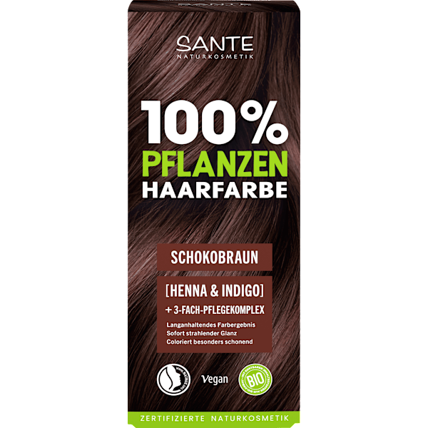 Pflanzenhaarfarbe Schokobraun Santé naturally.