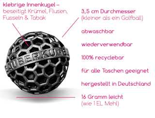 Taschenreiniger, Reisegröße Sauberkugel