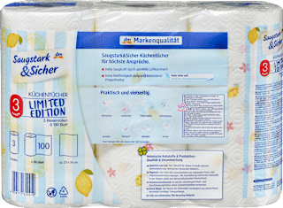 Küchentücher Design 3-lagig (3x100 Blatt) Saugstark&Sicher