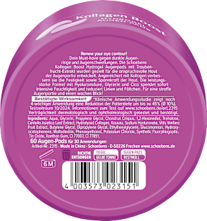 Augenpads Hydrogel Kollagen Boost Tiegel (30 Paar) Schaebens