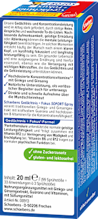Gedächtnis + Fokus Spray  Schaebens
