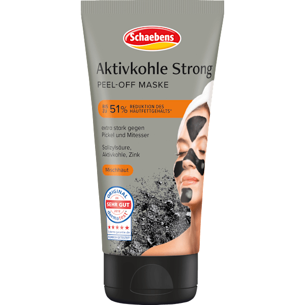 Gesichtsmaske peel off Aktivkohle Strong Schaebens