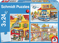 Puzzle Feuerwehr Polizei Set (3x24 Teile) Schmidt Spiele