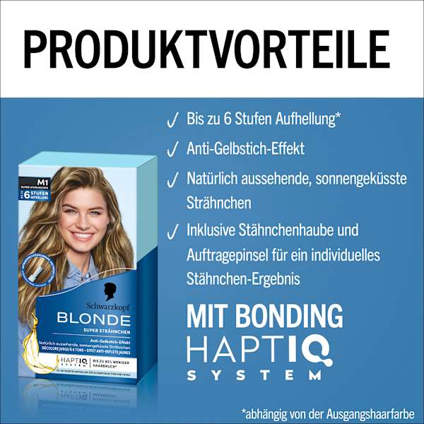 Strähnchen Set M1 Schwarzkopf Blonde