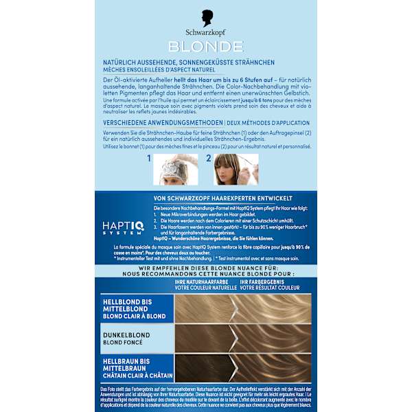 Strähnchen Set M1 Schwarzkopf Blonde