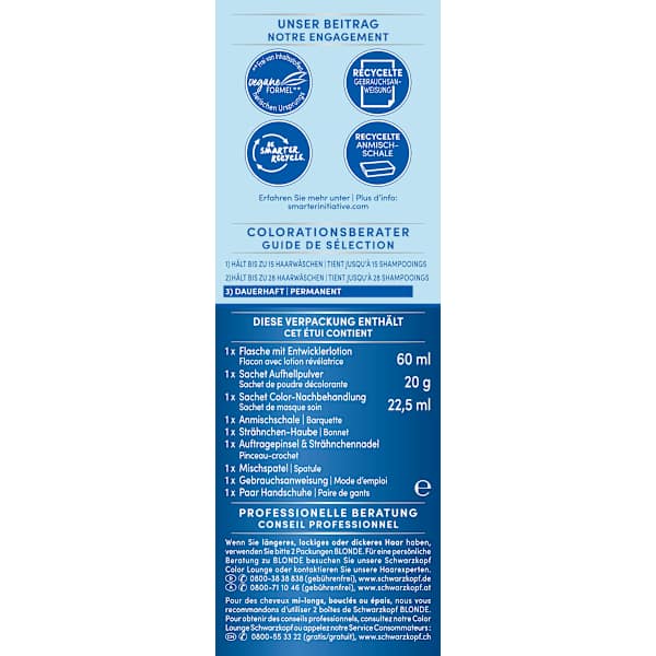 Strähnchen Set M1 Schwarzkopf Blonde