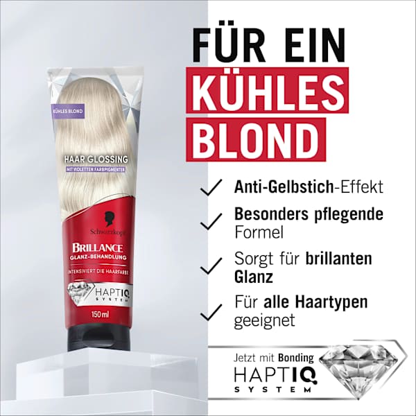 Farb-Glanzbehandlung Glossing Kühles Blond Schwarzkopf Brillance
