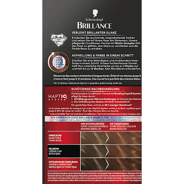 Haarfarbe L854 Goldbraun Schwarzkopf Brillance