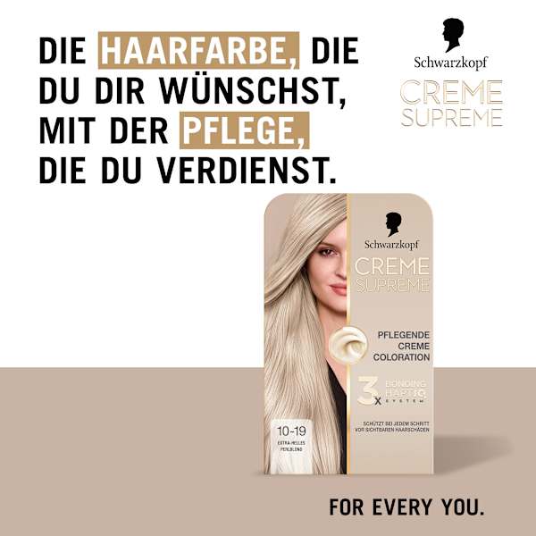 Haarfarbe 10-19 Extra-Helles Perlblond Schwarzkopf CREME SUPREME