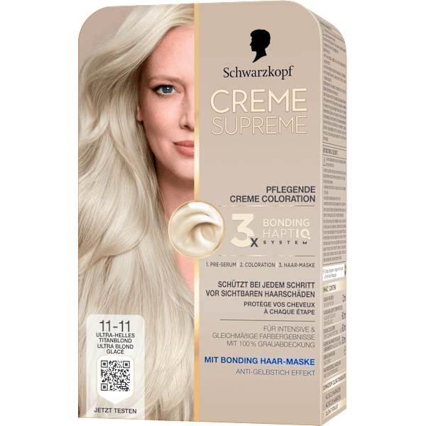 Haarfarbe 11-11 Ultra-Helles Titanblond Schwarzkopf CREME SUPREME