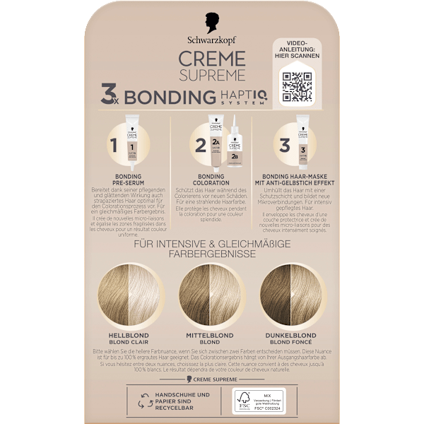 Haarfarbe 11-11 Ultra-Helles Titanblond Schwarzkopf CREME SUPREME