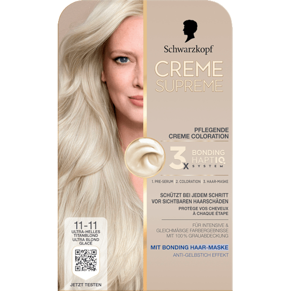 Haarfarbe 11-11 Ultra-Helles Titanblond Schwarzkopf CREME SUPREME