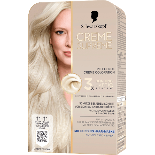 Haarfarbe 11-11 Ultra-Helles Titanblond Schwarzkopf CREME SUPREME