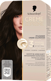 Haarfarbe 3-0 Natürliches Schwarz-Braun Schwarzkopf CREME SUPREME