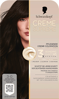 Haarfarbe 3-0 Natürliches Schwarz-Braun Schwarzkopf CREME SUPREME