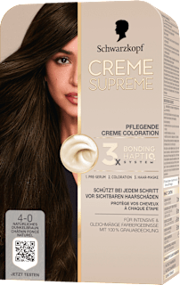 Haarfarbe 4-0 Natürliches Dunkelbraun Schwarzkopf CREME SUPREME